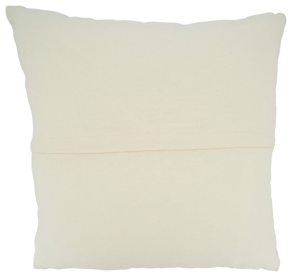 Woven Pillow With Line Design, Aqua, 22"x22", Cover Only