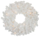 24" Pre-Lit Snow White Artificial Christmas Wreath Clear Lights