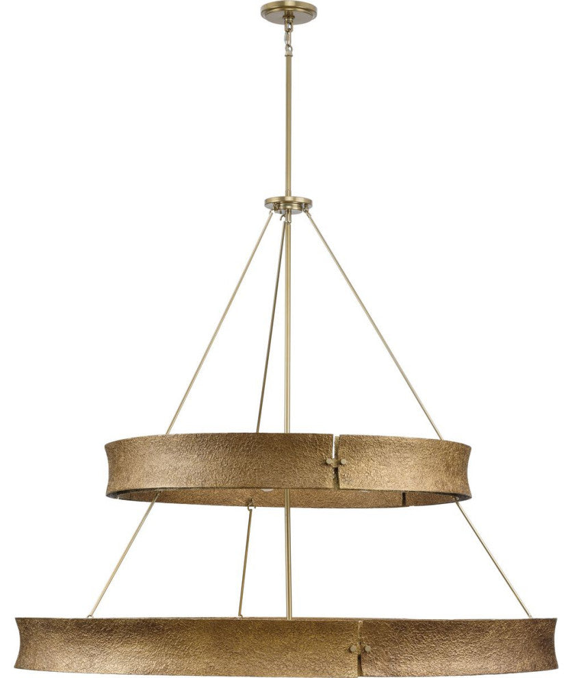Lusail Collection Soft Gold Luxe Industrial Chandelier, 13-Light