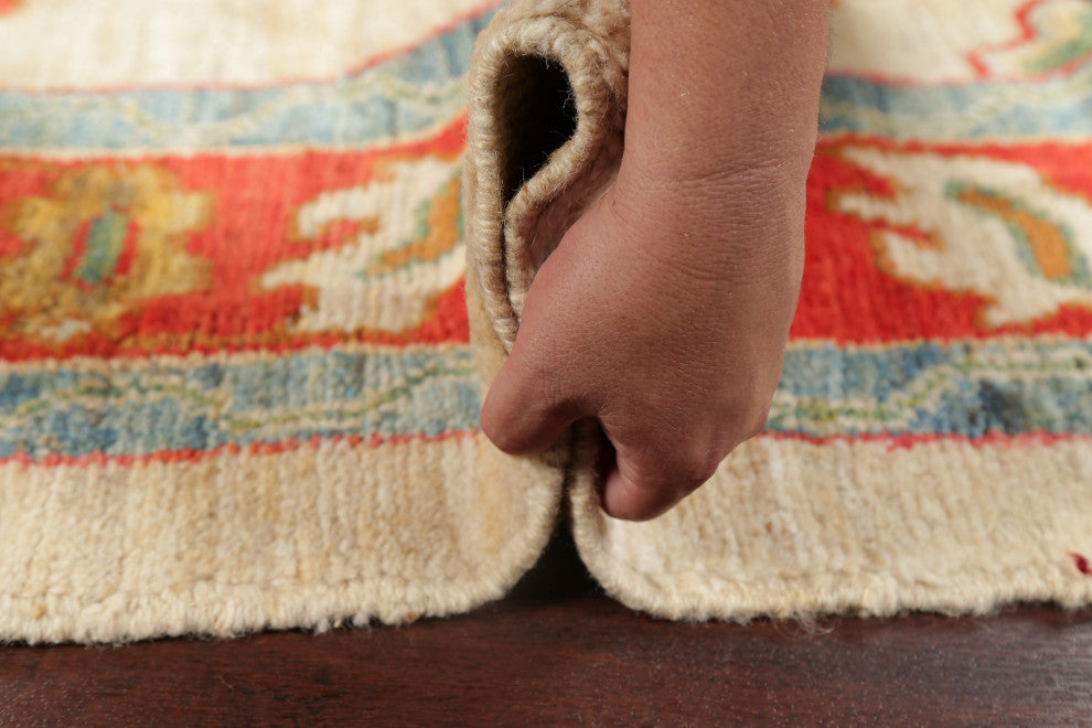 Oushak Oriental Traditional Hand-Knotted Turkish Area Rug, Beige, 9'2"x5'8
