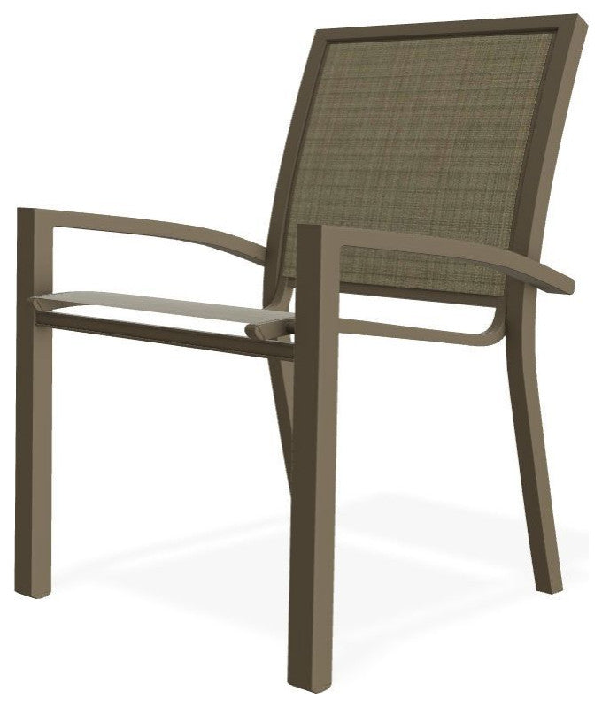 Kendall Sling Stackable Outdoor Dining Chair, Elevation Stone/Beachwood