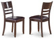 Lynfield Dining Chair, Faux Leather Upholstered Seat, Cappuccino- Set of 2