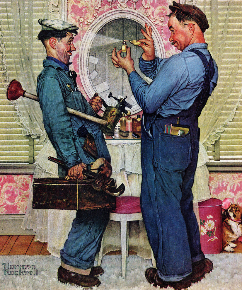 "Plumbers" Painting Print on Canvas by Norman Rockwell