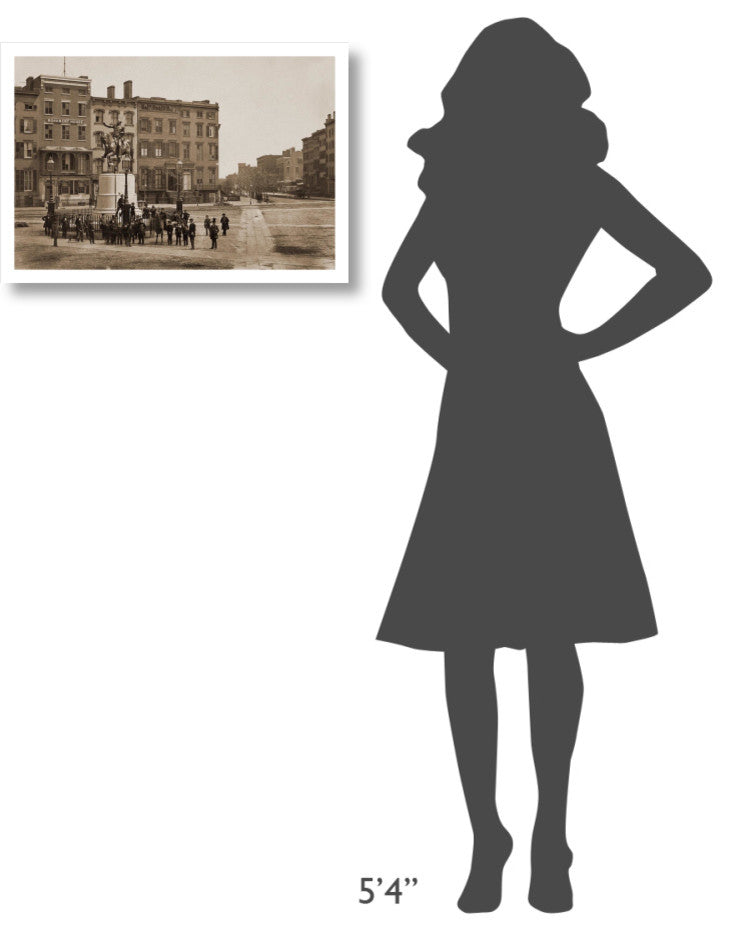 "14th Street with Union Squarem Washington Monument, 1855" Paper Art, 26"x18"