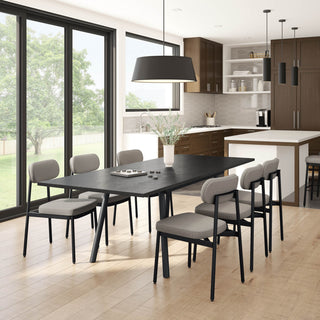 Amisco Faber Extendable Dining Table, Basalt Tfl / Black Metal