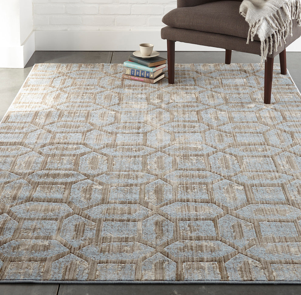 Weave & Wander Carini Rug, Ice, 7'10"x11'