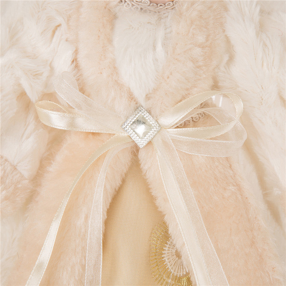 12"H Faux Fur Angel Tree Top