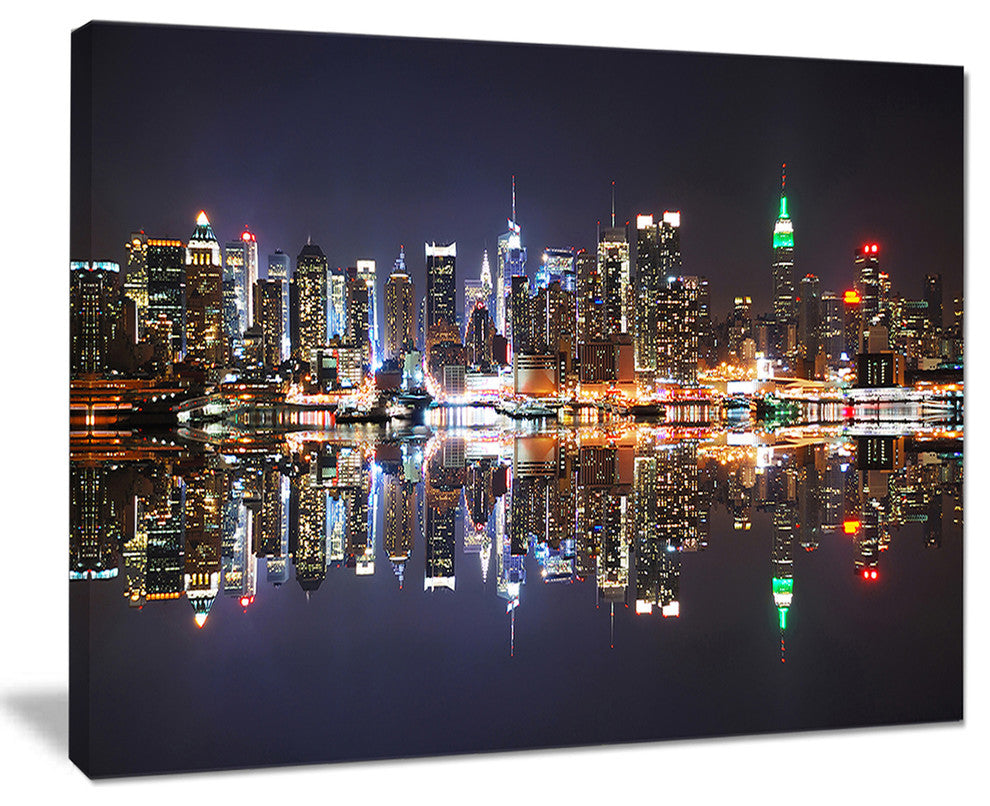 "New York City Skyscrapers in Blue Shade" Canvas Print40"x30"