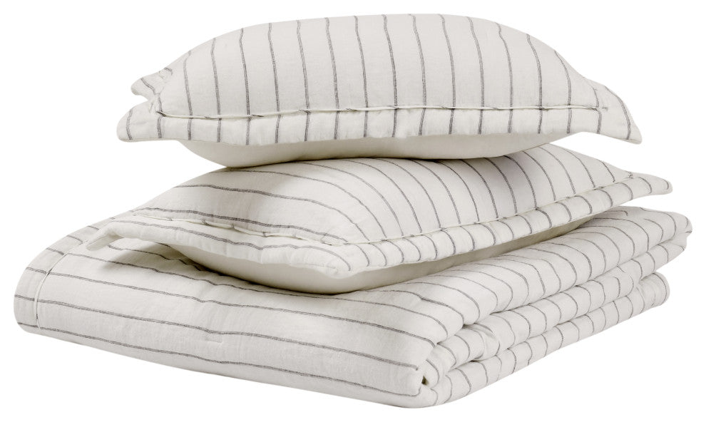 Kingston 3-Piece 100% Linen Comforter Set, Queen