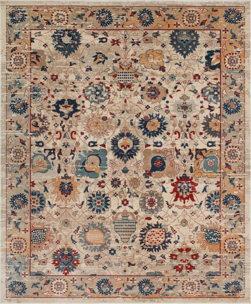 Noori Rug Distressed Evangelina Ivory/Blue Rug