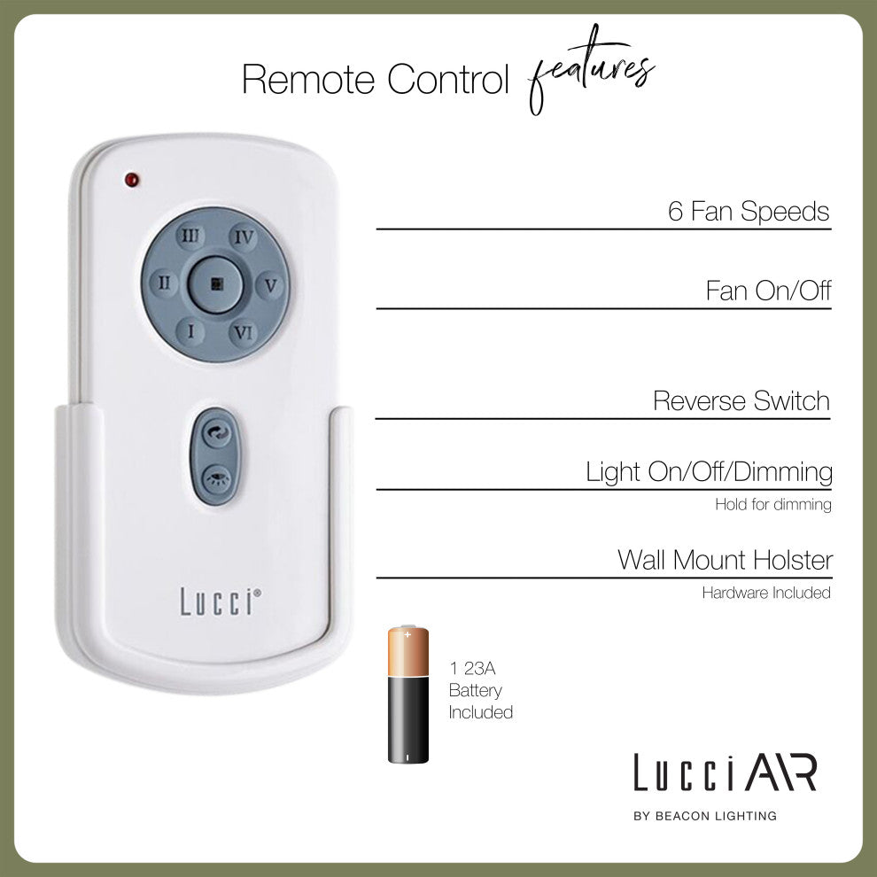 Lucci Air Radar 52" DC Ceiling Fan, White