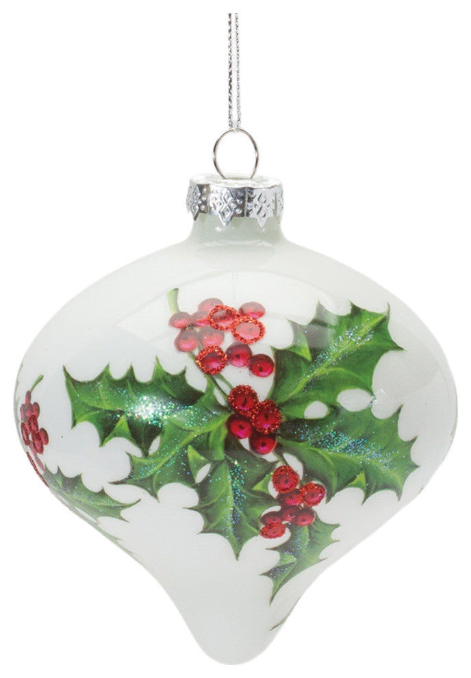 Glass Holly Berry Ornament, 6-Piece Set