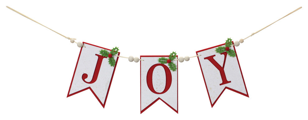 Joy Holiday Banner Garland 21"L
