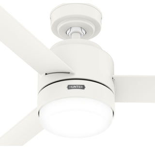 44" Gilmour Matte White Damp Rated Ceiling Fan, LED Light Kit, Handheld Remote