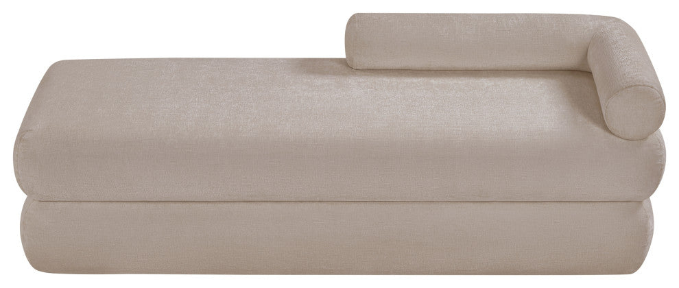 Kennedy Upholstered Bench, Beige, Chenille Fabric