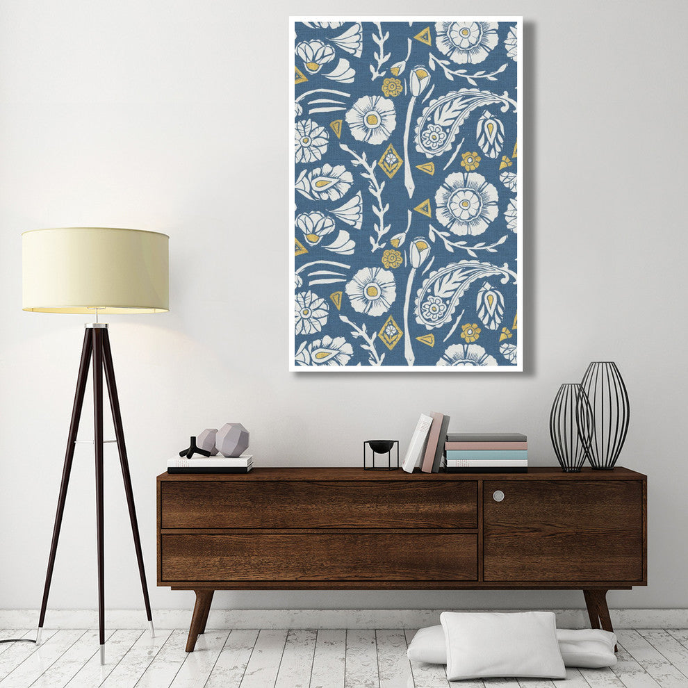 "Nordic Woodcut Pattern X" Digital Paper Print by Daphne Brissonnet, 42"x62"