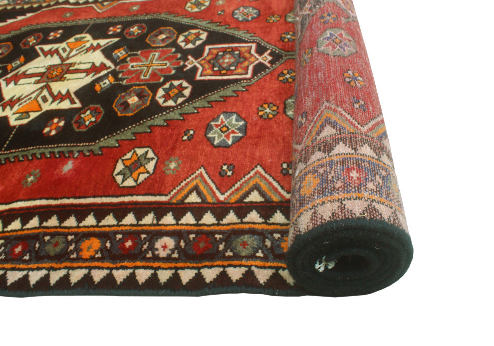 Fine Vintage Distressed Ardalan Rust/Charcoal Runner, 3'9 x 10'6