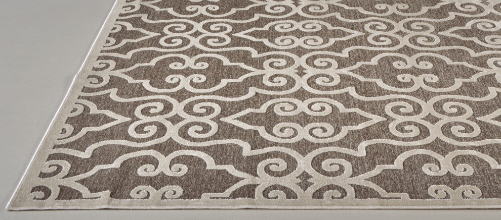 Weave & Wander Soho Zam Soft Chenille Rug, Gray/Ivory, 5'3"x7'6"