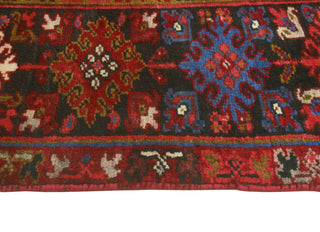 Fine Vintage Heriz Leia Red/Charcoal Runner, 7'7 x 10'0