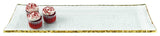 18 Mouth Blown Rectangular Edge Gold Leaf Serving Platter Or Tray