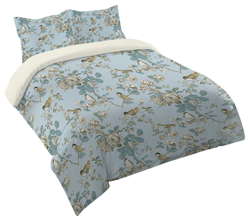 Toile Birds Queen Comforter