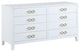 Bernie Contemporary White Dresser with Gold Handles