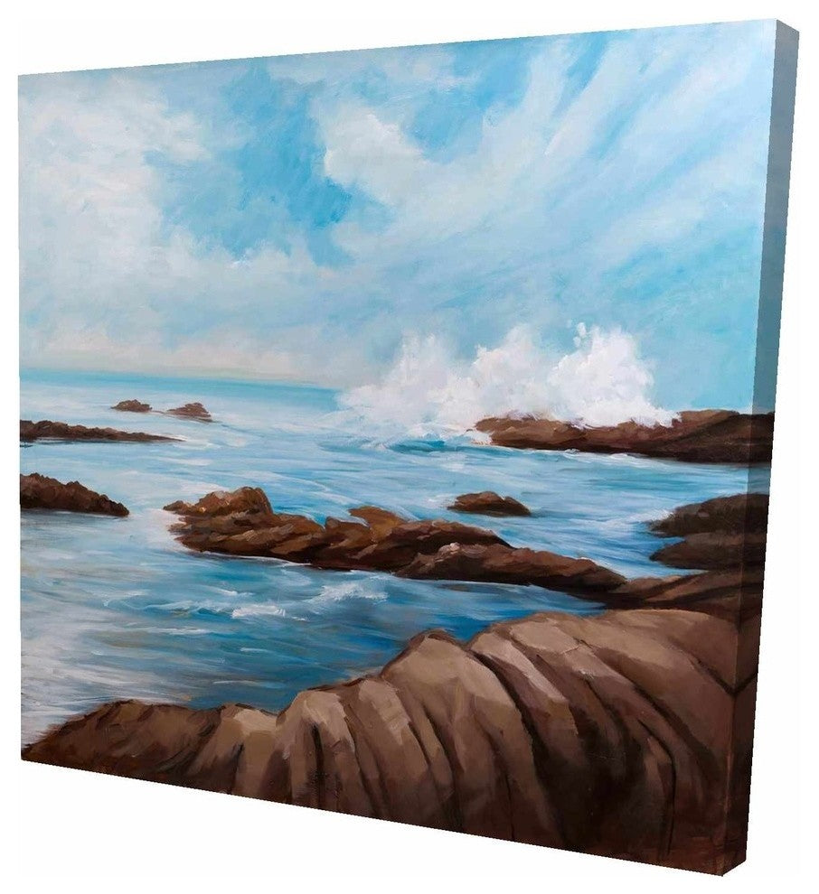 Seaside Storm, Fine Art Gallery Wrapped Canvas, 24"x24"