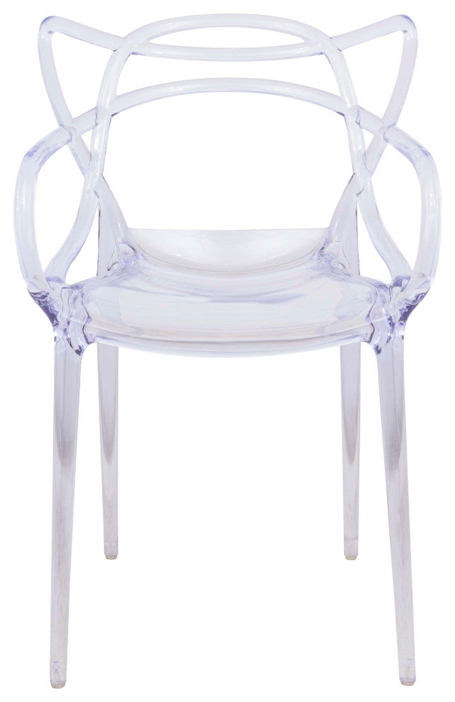 LeisureMod Milan Modern Wire Design Chair Clear