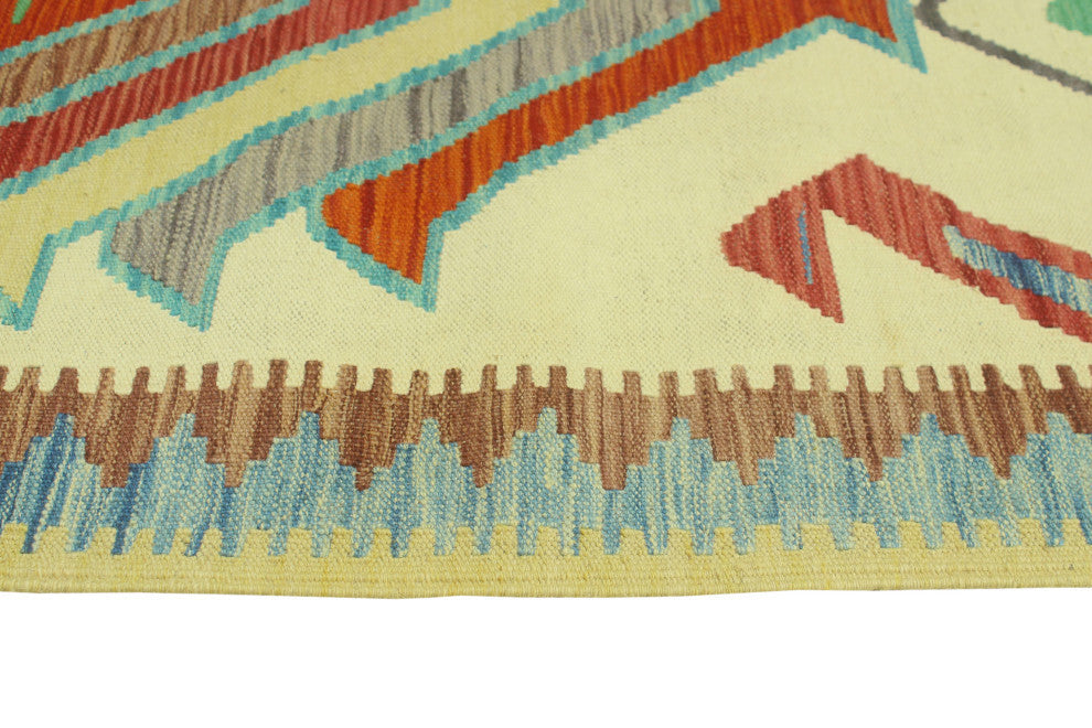 Sangat Kilim Zabia Ivory/Red Rug, 4'11x6'7