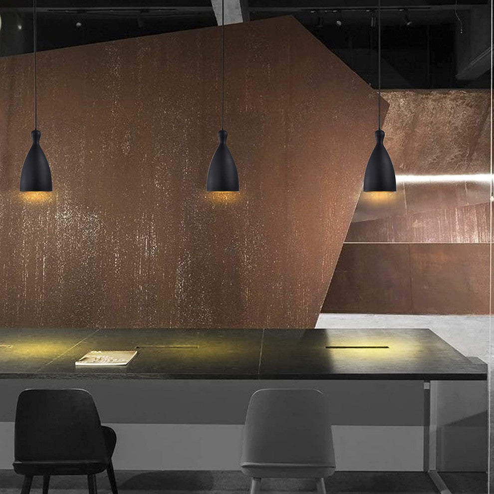 Modern Aluminum Pendant Lighting Matte Black Ceiling Hanging Light Fixture