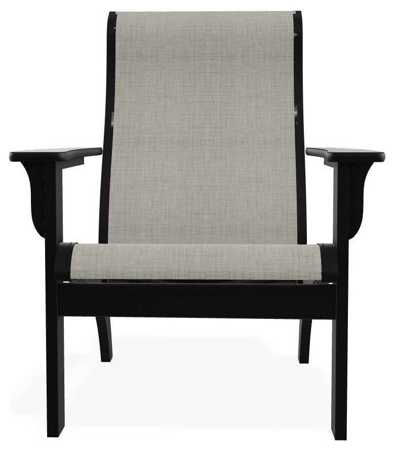 Adirondack Sling Outdoor Adirondack Armchair, Ella/Black