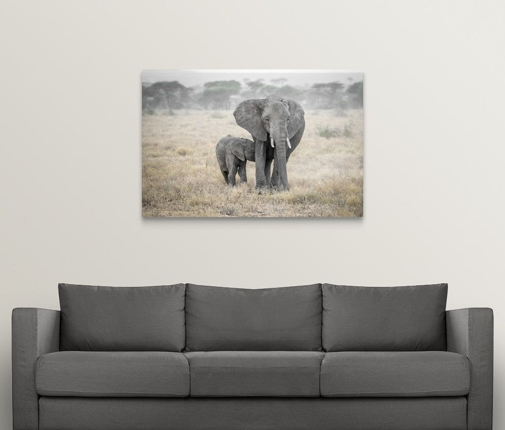 "Serengeti Breakfast Time" Wrapped Canvas Art Print, 48"x32"x1.5"