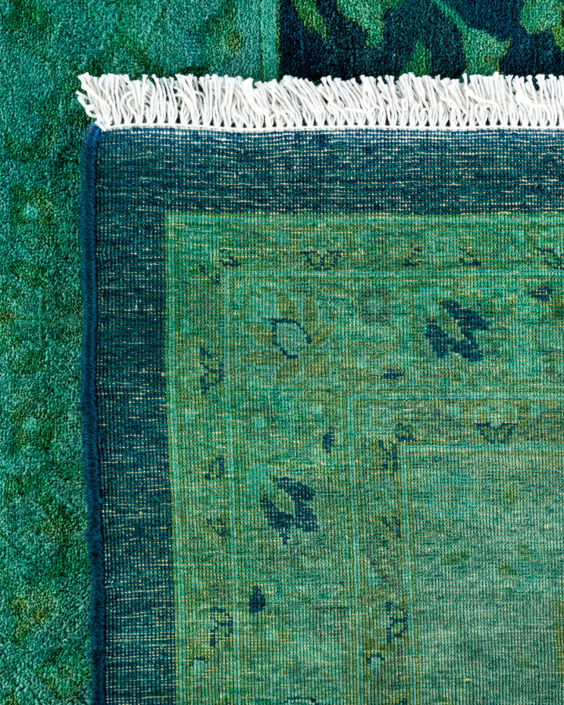Fine Vibrance, One-of-a-Kind Handmade Area Rug Blue, 14'10"x9'3"