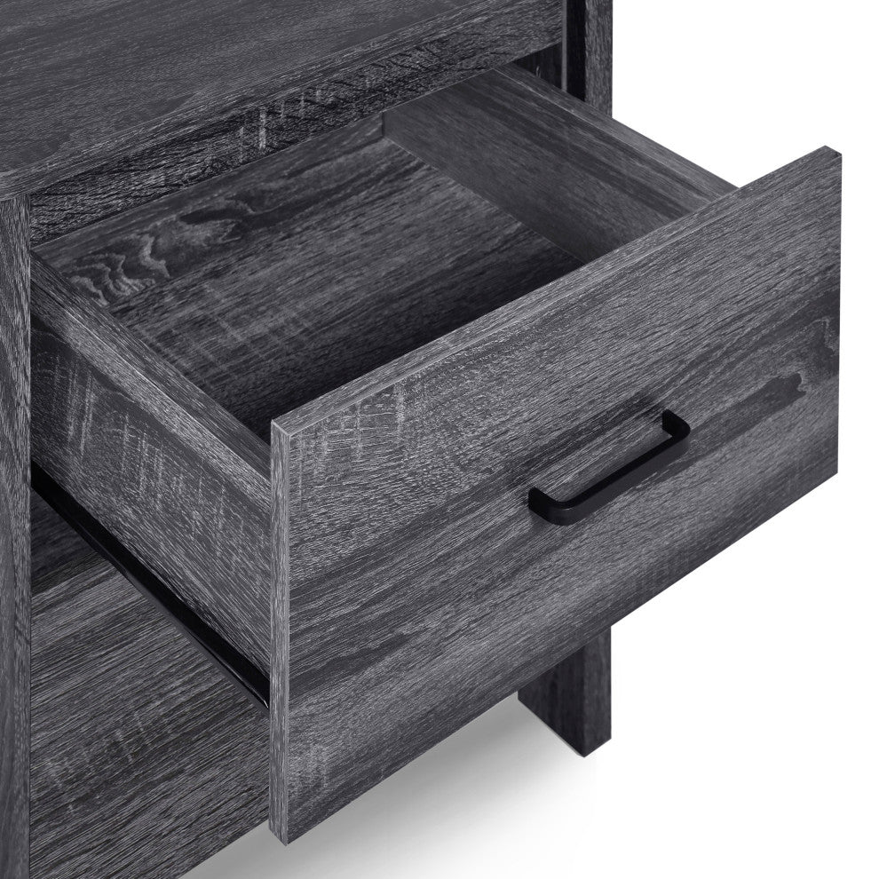 Titeca Contemporary 3 Piece Dresser and Nightstand Set, Sonoma Gray Oak