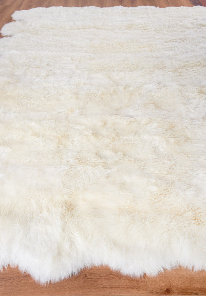 Sheepskin Shag Wool Ivory Area Rug