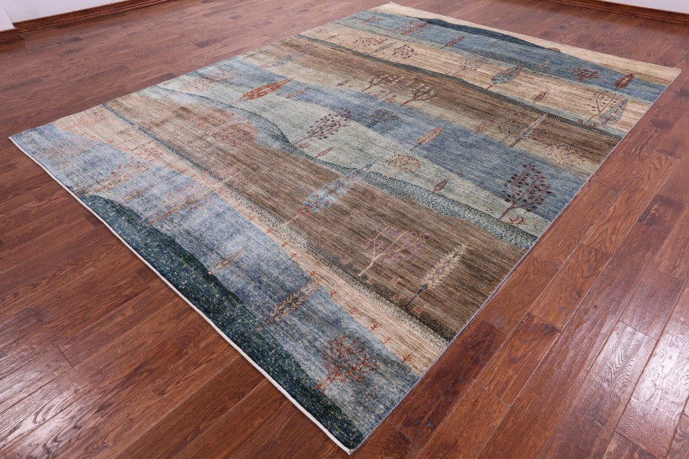 Persian Gabbeh Tribal Handmade Rug 8' 9" X 11' 7" Q9684