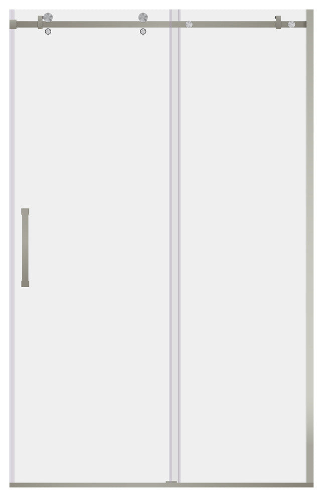 Shower Doors, Semi-Frameless, 8mm Clear Tempered Glass, ULTRA-B Collection, Brushed Nickel, 56-60"x76