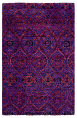 Overdyed, One-of-a-Kind Hand-Knotted Area Rug Purple, 3'10"x5'10"