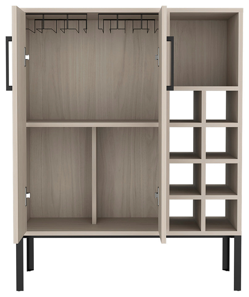 Talmage Modern Bar Cabinet, Birch