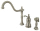 Single Handle Widespread Kitchen Faucet with Brass Sprayer KS7808TPLBS
