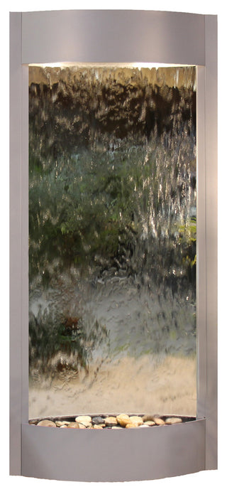Pacifica Waters Indoor Water Fountain, Silver Mirror, Silver Metallic