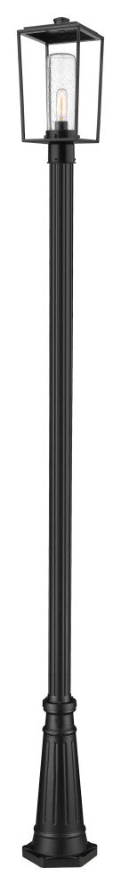 Z-LITE 594PHMR-519P-BK 1 Light Outdoor Post Mounted Fixture, Black