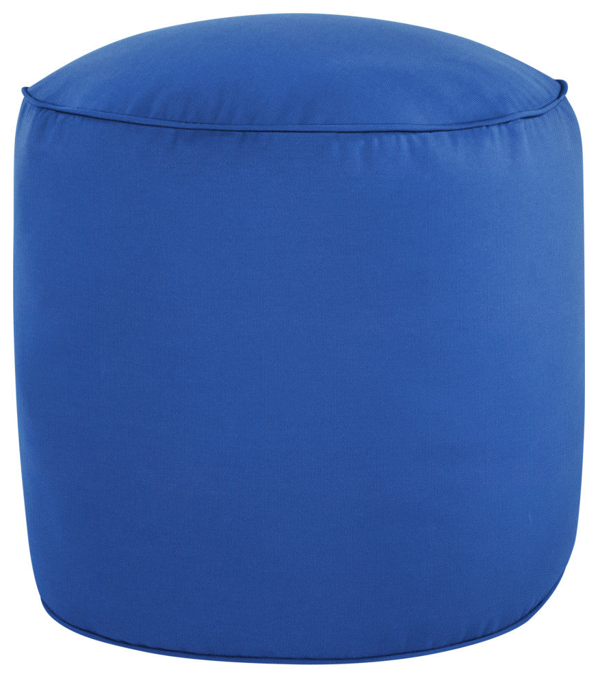 Mozaic Home Canvas Indoor/Outdoor Round Bean Pouf, Canvas True Blue, 20"x20"x18"