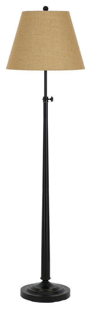 150W Madison Floor Lamp, Dark Bronze Finish, Tan Shade