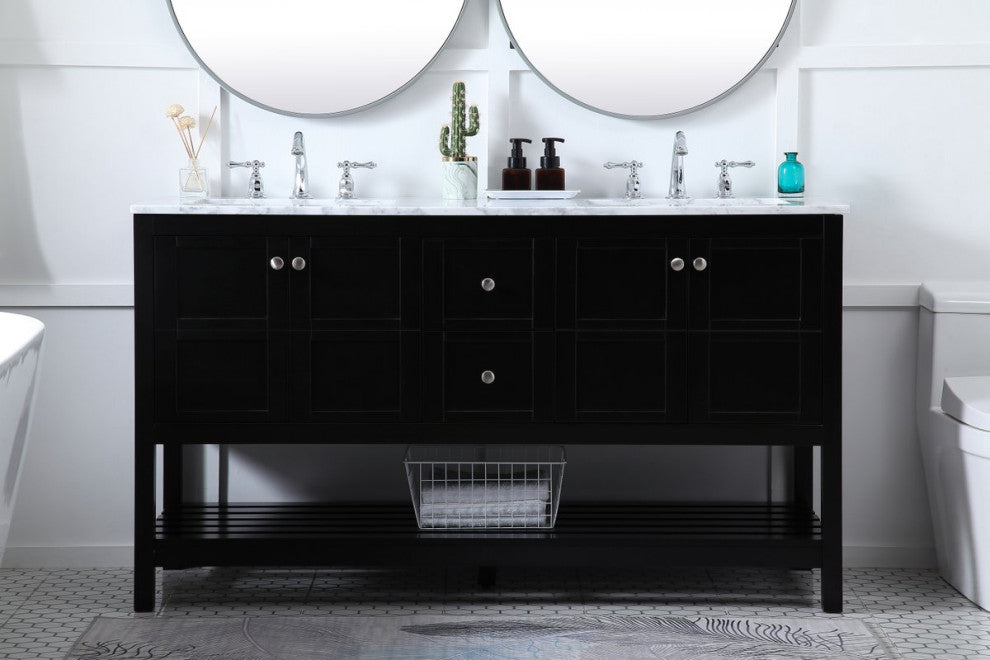 Elegant VF16560DBK 60"Single Bathroom Vanity, Black