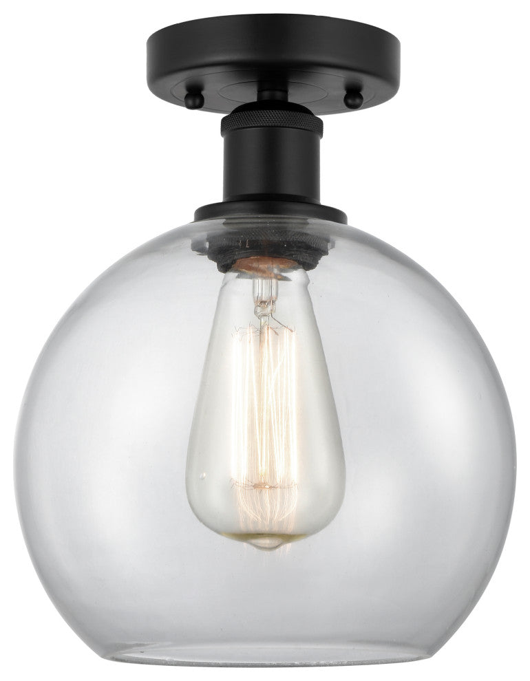 Innovations 616-1F-BK-G122-8 1 Light 8" Semi-Flush Mount, Matte Black