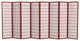 5' Tall Window Pane Shoji Screen, Rosewood, 8 Panels