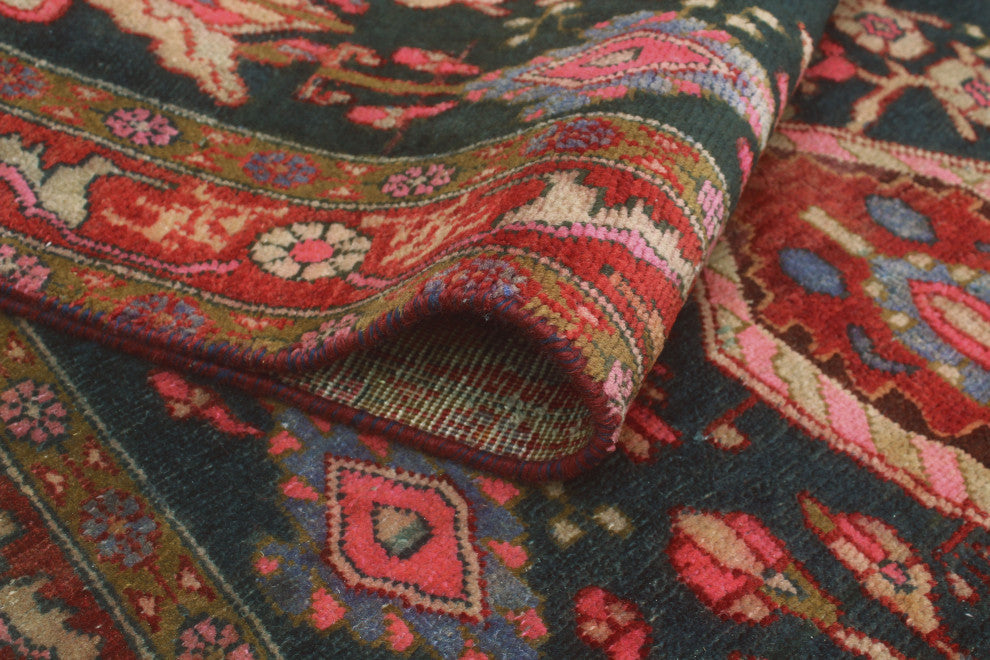 Fine Vintage Distressed Wayman Red/Brown Runner, 3'5x13'7
