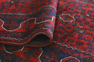 Khamyab Musayyab Red/Navy Runner, 2'9x12'7