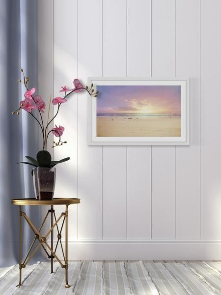 "The Beach Is My Happy Place" Framed Painting Print, 36"x24"
